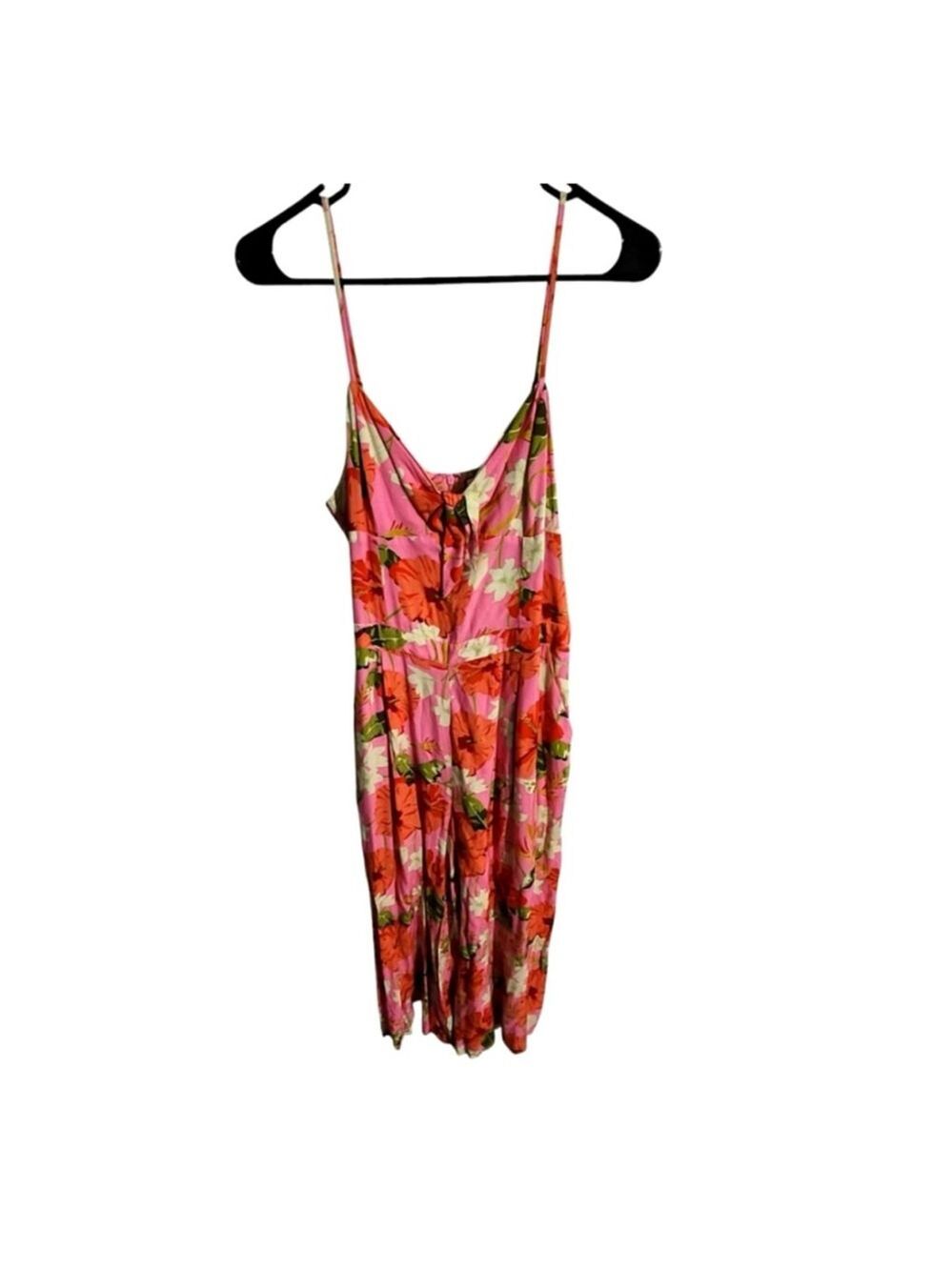 Yumi Kim Mai Tai Pink Floral Wide Leg Jumpsuit Rayon Size 12 - Picture 4 of 11